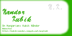 nandor kubik business card